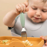 Done by Deer - Deer Friends - Paslanmaz Çelik Çatal, Kaşık & Bıçak Seti - Yeşil