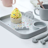 Done by Deer - Deer Friends - Paslanmaz Çelik Çatal, Kaşık & Bıçak Seti - Gri