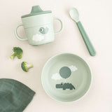 Done by Deer - Happy Clouds - 3'lü Silikon Ek Gıda Başlangıç Seti - Yeşil