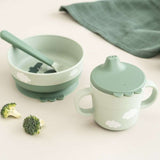 Done by Deer - Happy Clouds - 3'lü Silikon Ek Gıda Başlangıç Seti - Yeşil