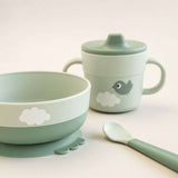 Done by Deer - Happy Clouds - 3'lü Silikon Ek Gıda Başlangıç Seti - Yeşil