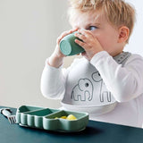 Done by Deer - Croco - Vakumlu Bölmeli Silikon Tabak - Yeşil