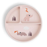 Done by Deer - Playground - Vakumlu Bölmeli Silikon Tabak - Pembe