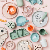 Done by Deer - Elphee - Vakumlu Bölmeli Silikon Tabak - Bej